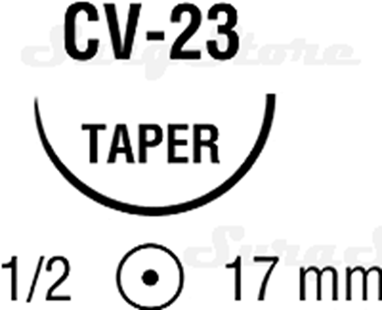 Picture of UC214 CAPROSYN рассасывающийся, 56 , 75 см, фиолетовый, 4-0, с иглой CV-23